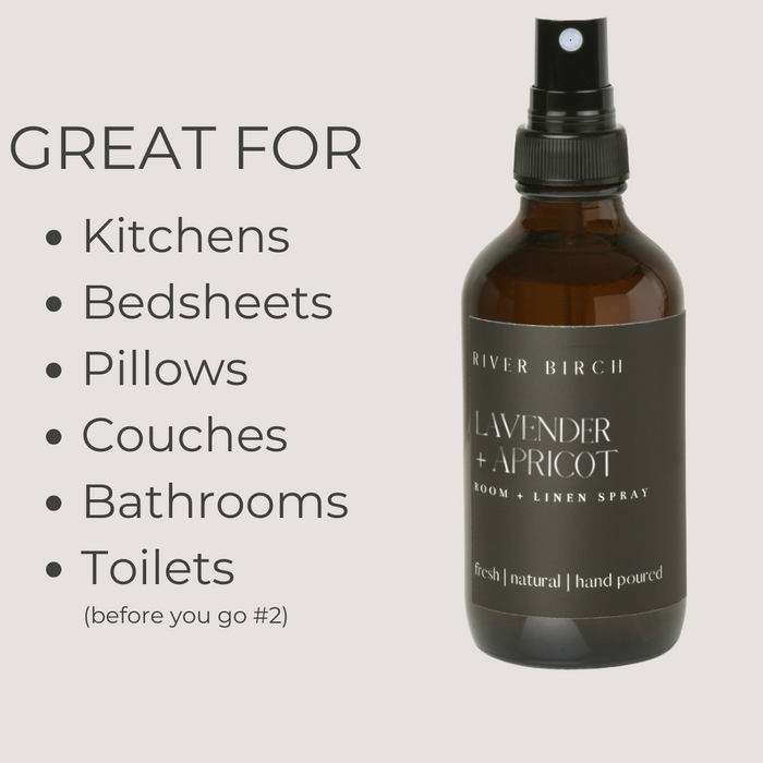 Lavender + Apricot  - 4 oz Amber Glass Room + Linen Spray