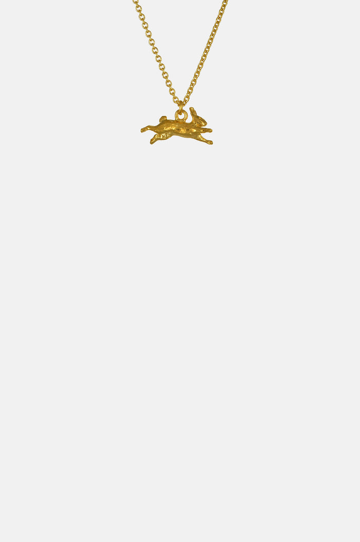 Alex Monroe Leaping Rabbit Neckalce Gold.