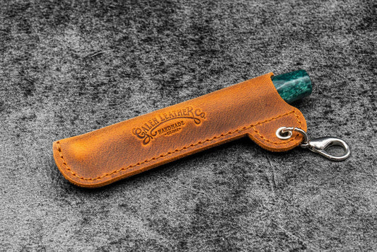 Leather Pocket Pen Keeper – Lanyard EDC Pocket Pen Sleeve - Multiple Color