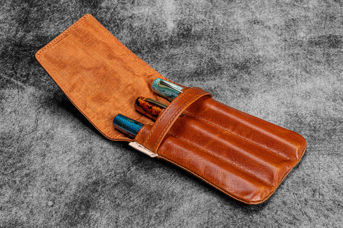 Legacy Collection Galen X Nock Co Leather Lookout Pen Case - Deep Cognac