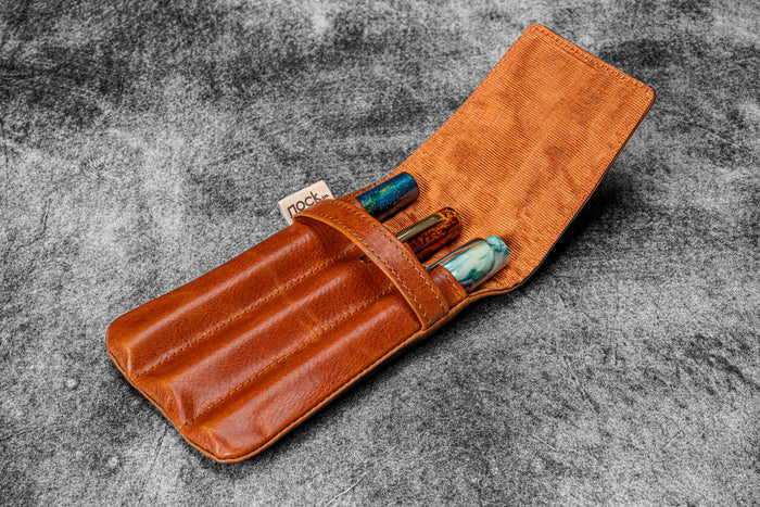 Legacy Collection Galen X Nock Co Leather Lookout Pen Case - Deep Cognac