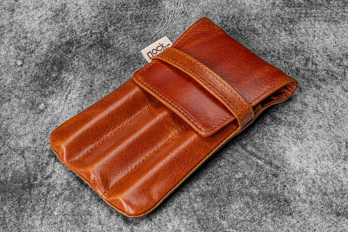 Legacy Collection Galen X Nock Co Leather Lookout Pen Case - Deep Cognac