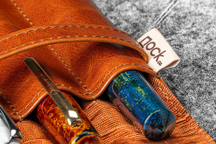 Legacy Collection Galen X Nock Co Leather Lookout Pen Case - Deep Cognac