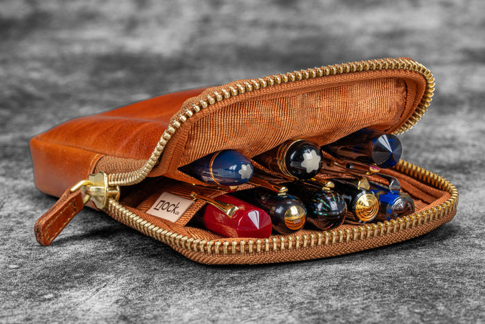 Legacy Collection Galen X Nock Co Leather Sinclair Pen Case - Deep Cognac