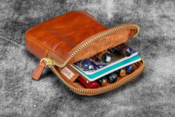 Legacy Collection Galen X Nock Co Leather Sinclair Pen Case - Deep Cognac