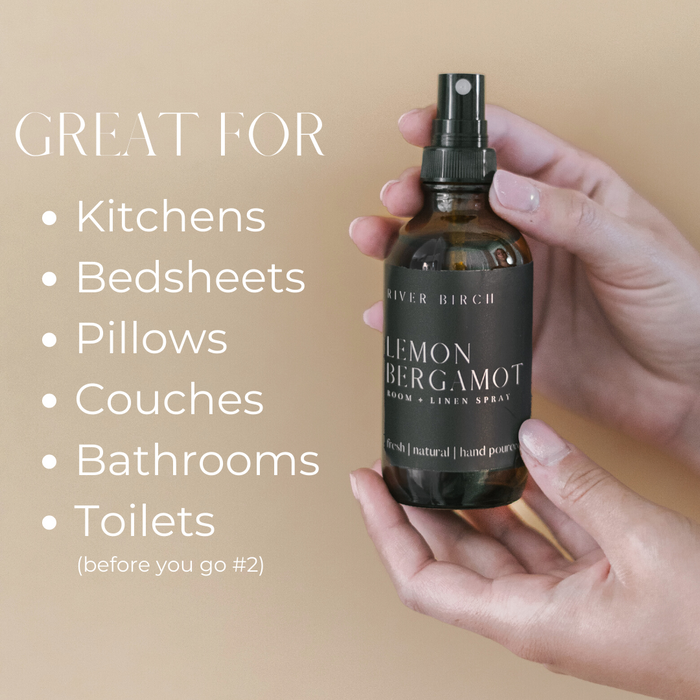 Lemon Bergamot - 4 oz Amber Glass Room + Linen Spray