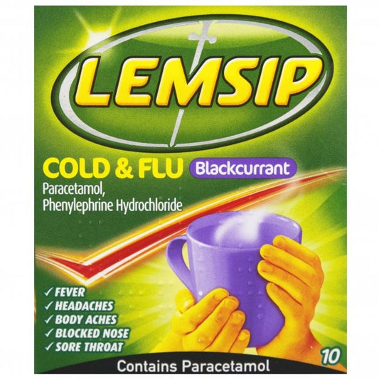Lemsip Max Cold & Flu Blackcurrant Sachets 10s