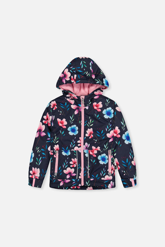 Light Weight Two Piece Chill Snowsuit Blue Floral Print-2