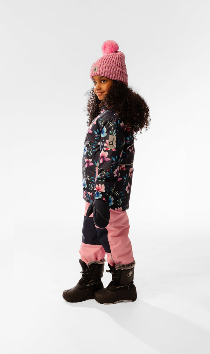 Light Weight Two Piece Chill Snowsuit Blue Floral Print-3