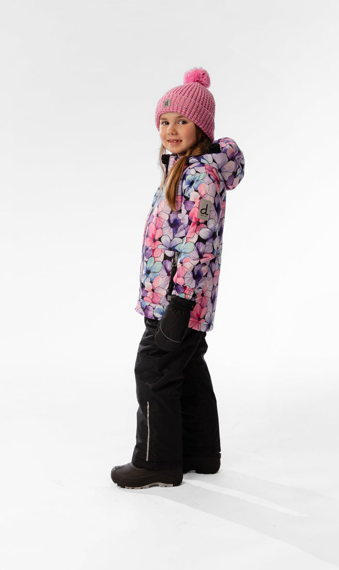 Light Weight Two Piece Chill Snowsuit Purple Floral Print-1