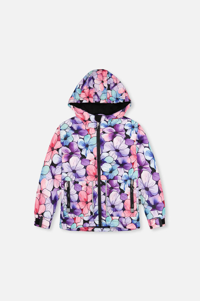 Light Weight Two Piece Chill Snowsuit Purple Floral Print-2