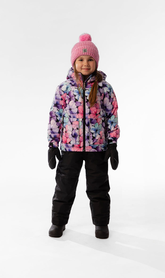 Light Weight Two Piece Chill Snowsuit Purple Floral Print-3