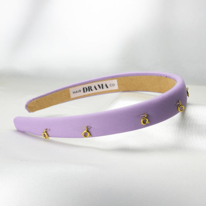 Lilac Puff Hair Band - 8 Charms