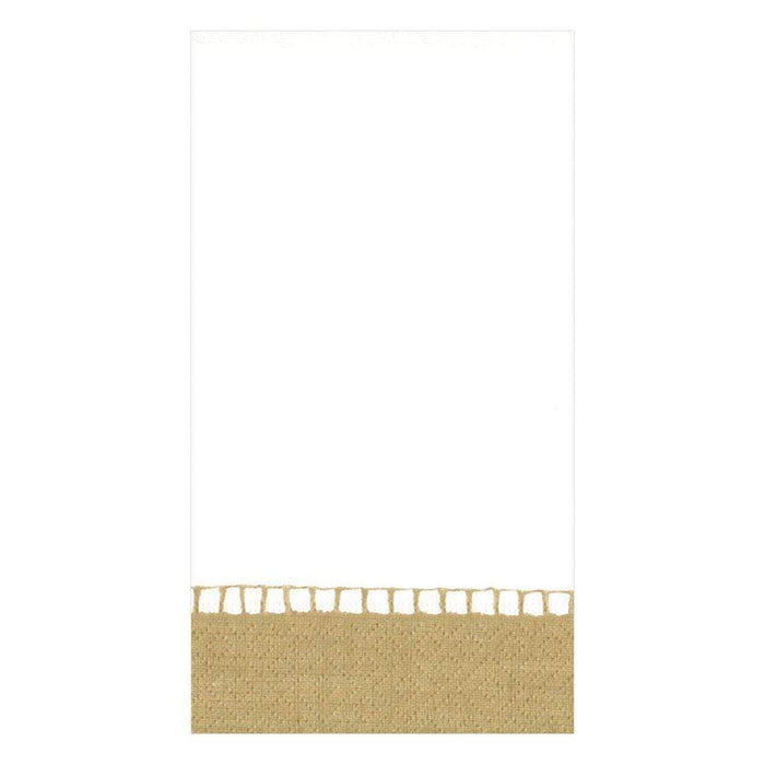 Linen Border Gold Guest Towel