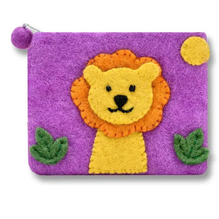 Lion Felted Coin Purse