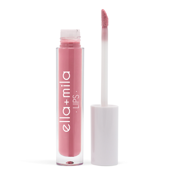 Lip to Lip rosy pink lip gloss tube with applicator wand – ella+mila Lips