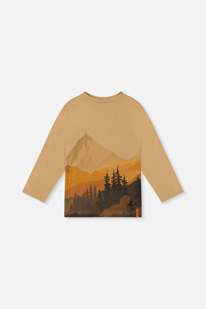 Long Sleeve Organic Cotton T-Shirt Beige-0