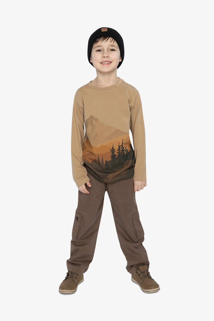 Long Sleeve Organic Cotton T-Shirt Beige-4