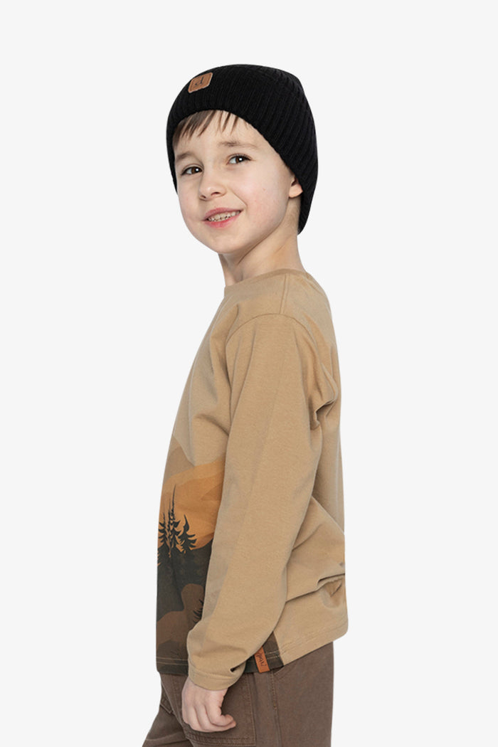 Long Sleeve Organic Cotton T-Shirt Beige-2