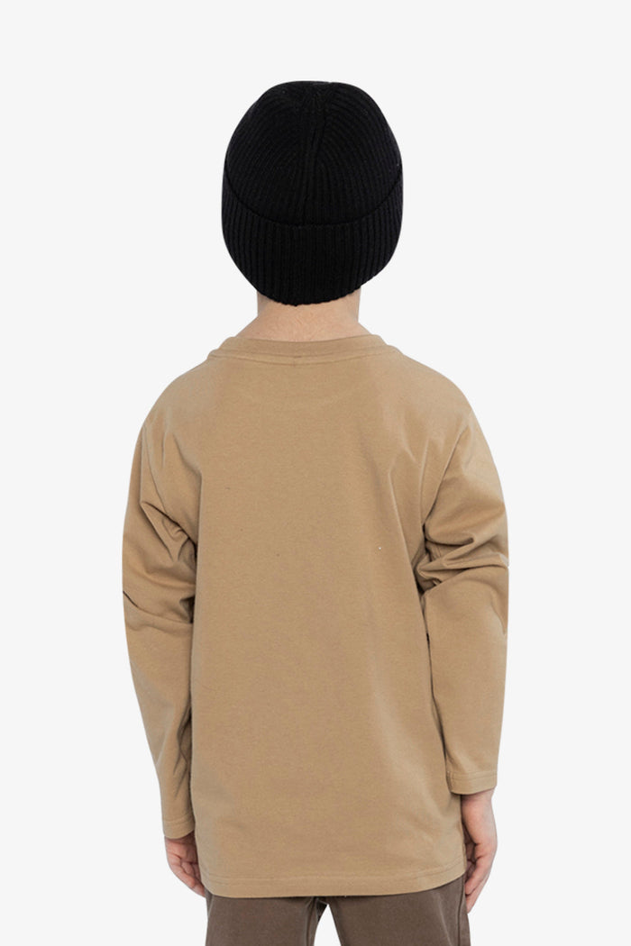 Long Sleeve Organic Cotton T-Shirt Beige-3