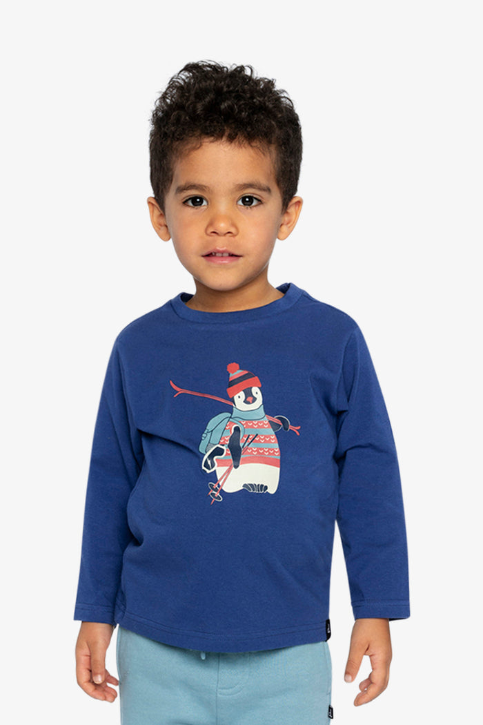 Long Sleeve Organic Cotton T-Shirt Blue-1