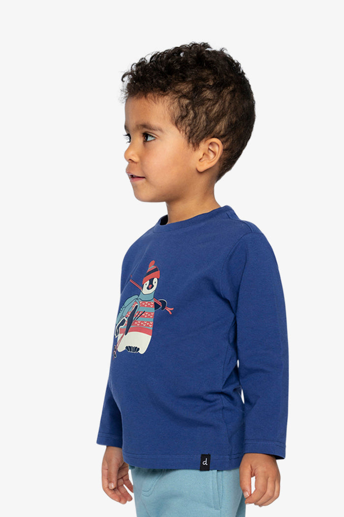 Long Sleeve Organic Cotton T-Shirt Blue-2