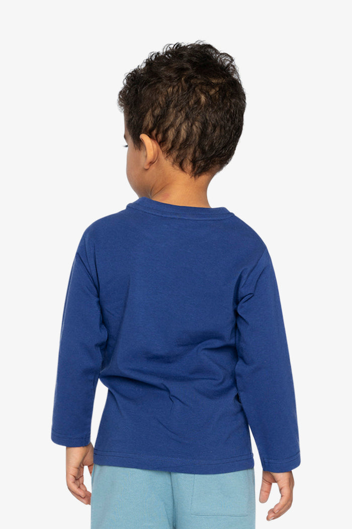 Long Sleeve Organic Cotton T-Shirt Blue-3