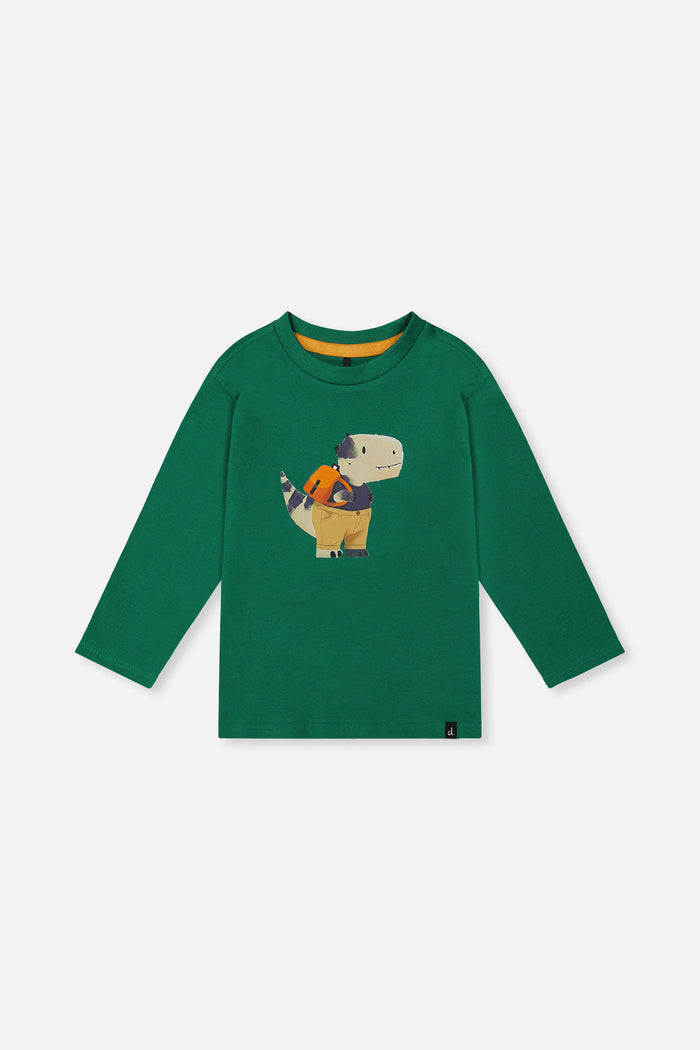 Long Sleeve Organic Cotton T-Shirt Green-0