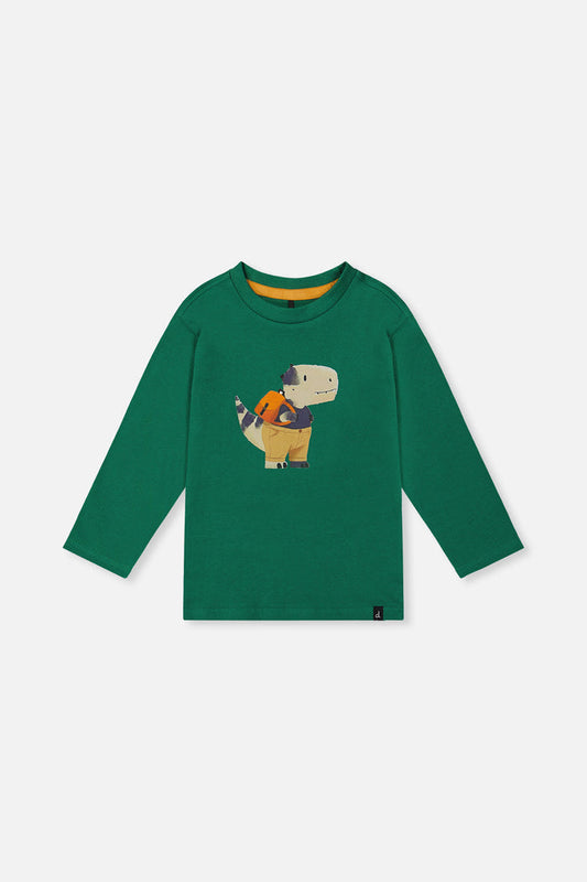 Long Sleeve Organic Cotton T-Shirt Green-0
