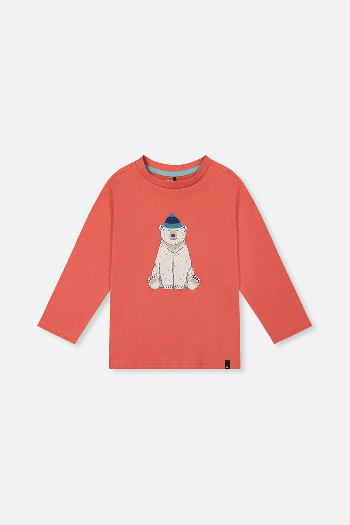 Long Sleeve Organic Cotton T-Shirt Rose Orange-0