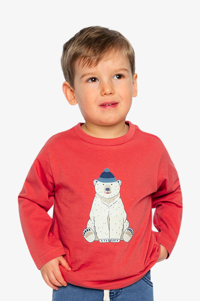 Long Sleeve Organic Cotton T-Shirt Rose Orange-1