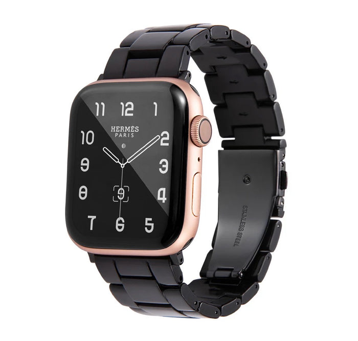 Luxurious Resin Link Band For Apple Watch Multiple Colors Available — Lighter than stainless steel metal band.Unique light and slim design makes the watch strap thinner more flexible.You will get t...