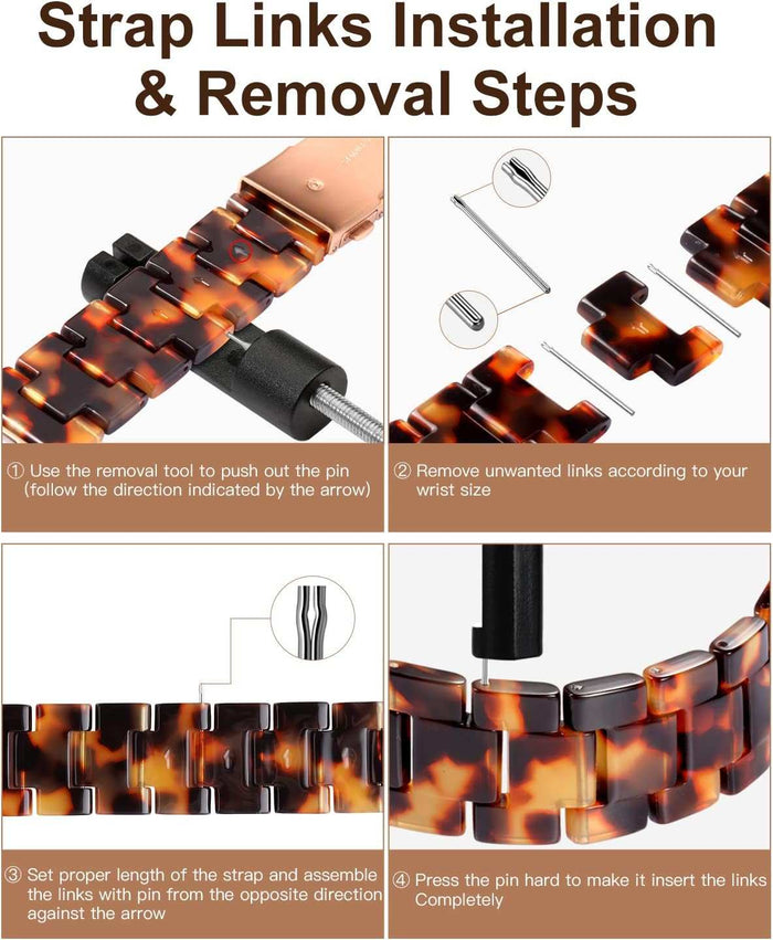 Luxurious Resin Link Band For Apple Watch Multiple Colors Available — Lighter than stainless steel metal band.Unique light and slim design makes the watch strap thinner more flexible.You will get t...