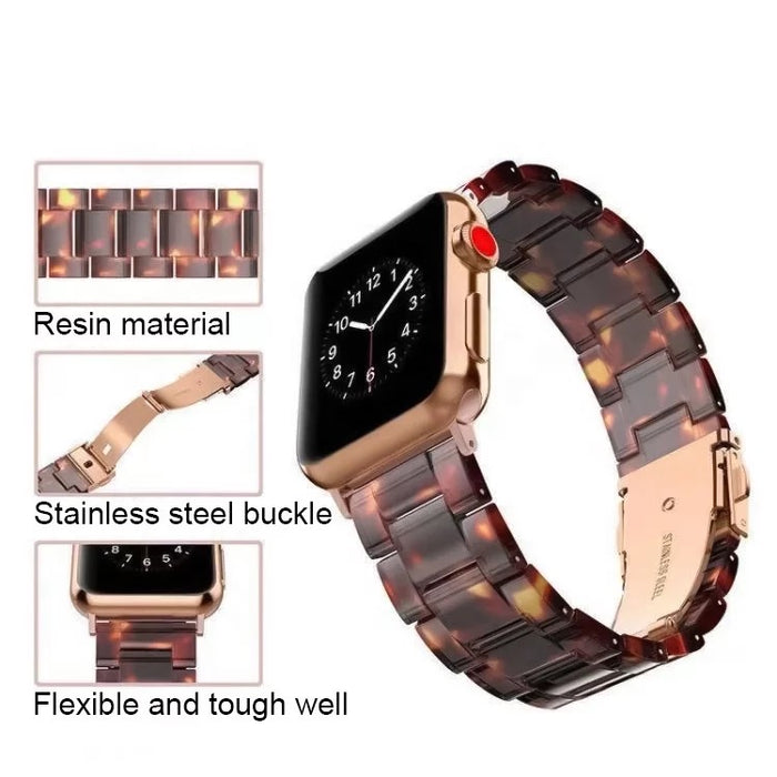 Luxurious Resin Link Band For Apple Watch Multiple Colors Available — Lighter than stainless steel metal band.Unique light and slim design makes the watch strap thinner more flexible.You will get t...