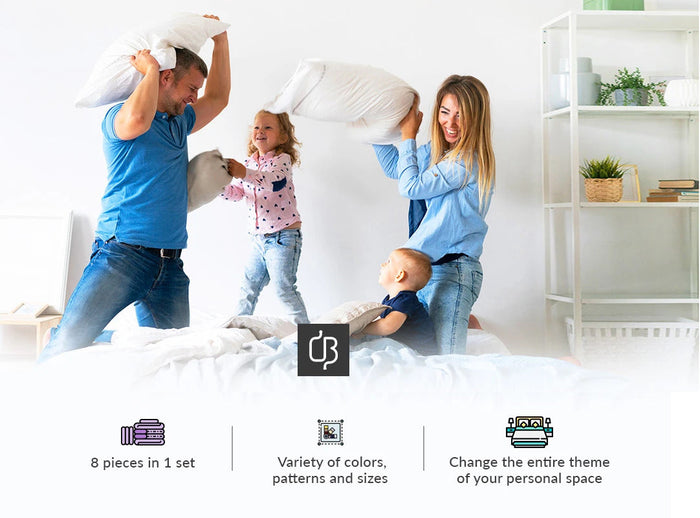 LUXURY 100% COTTON WHITE STRIPE BED IN A BAG