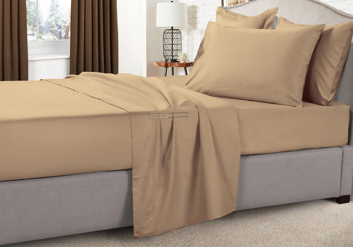 Luxury 1200 Thread Count Taupe RV Sheets Set 100% Egyptian Cotton