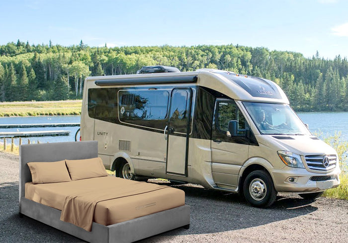 Luxury 1200 Thread Count Taupe RV Sheets Set 100% Egyptian Cotton