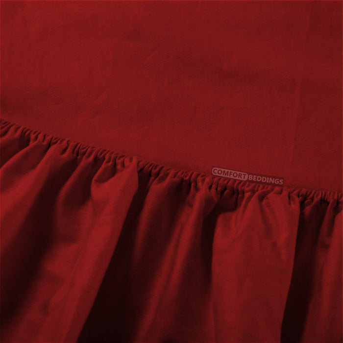Burgundy Round Bed Sheet Set