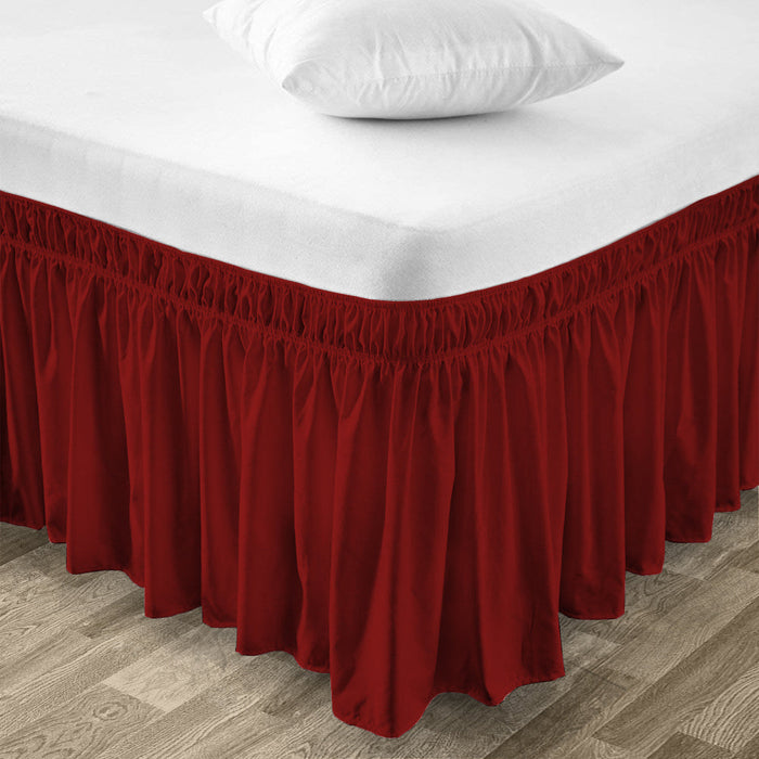 burgundy wrap around bed skirts