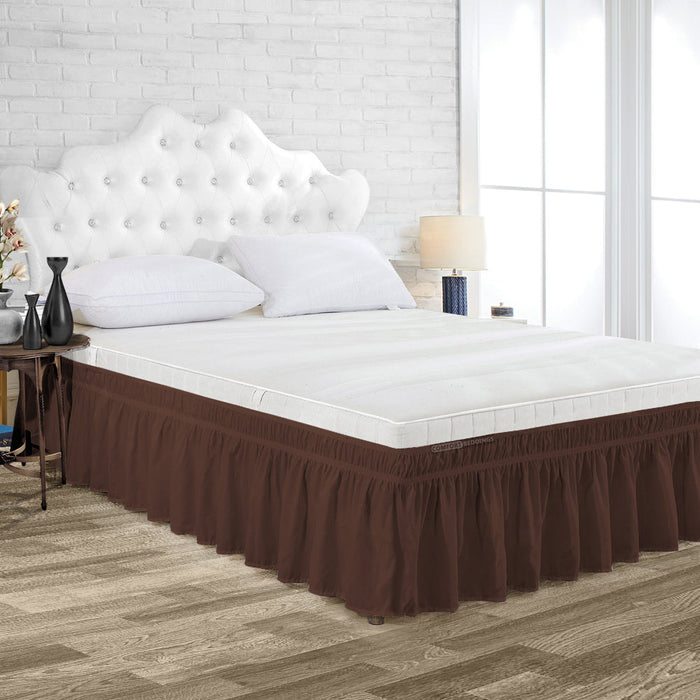 chocolate wrap-around bed skirt