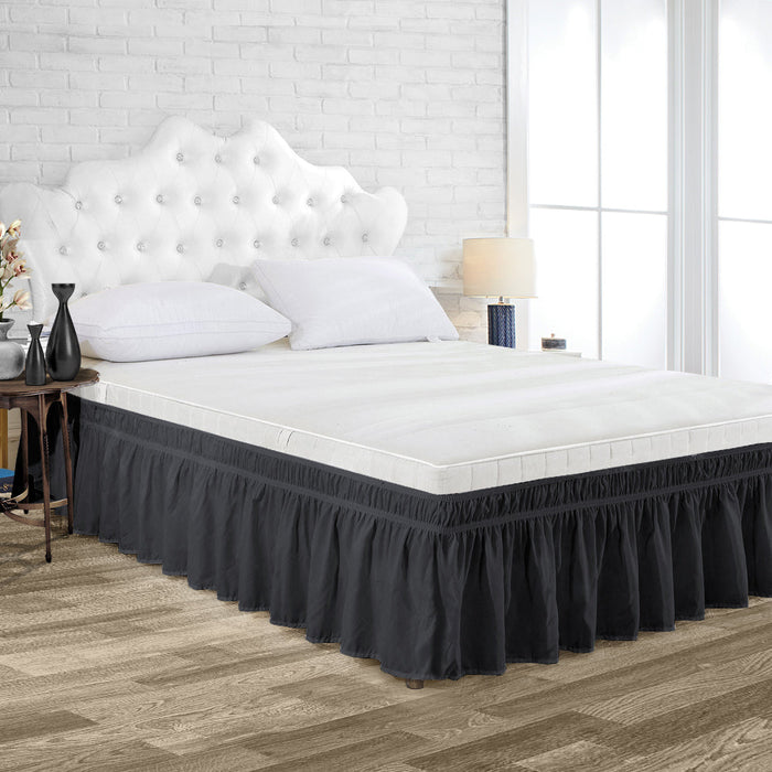 dark grey wrap-around bed skirt