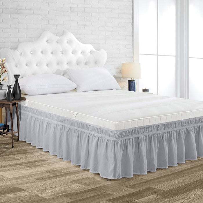 Light Grey wrap-around bed skirt
