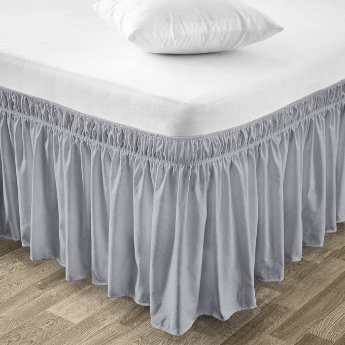 Light Grey King Size wrap-around bed skirt