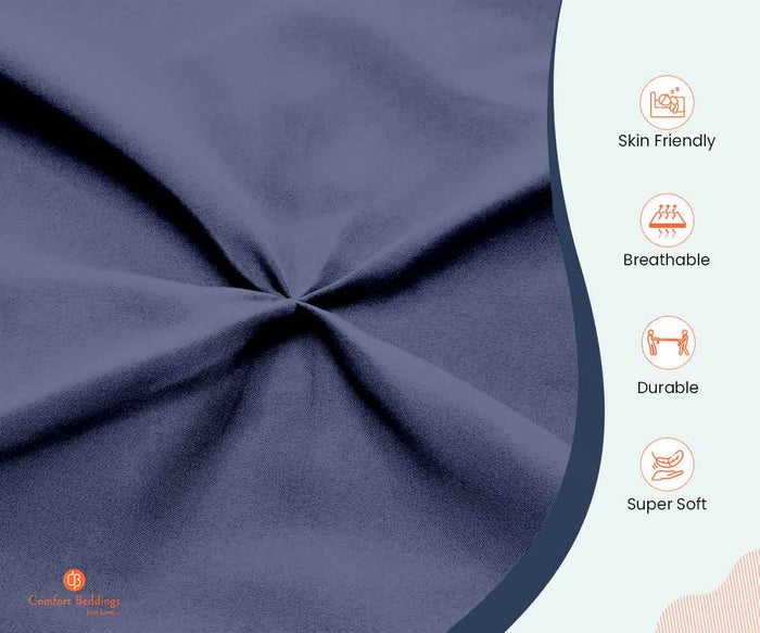 LUXURY MEDITERRANEAN BLUE PINCH PLEAT DUVET COVER