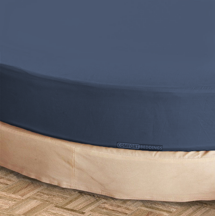 Luxury Mediterranean Blue Round Sheets 100% Egyptian Cotton