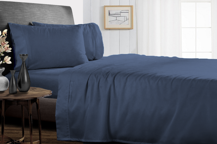 Luxury Mediterranean Blue Split Sheets 100% Egyptian Cotton