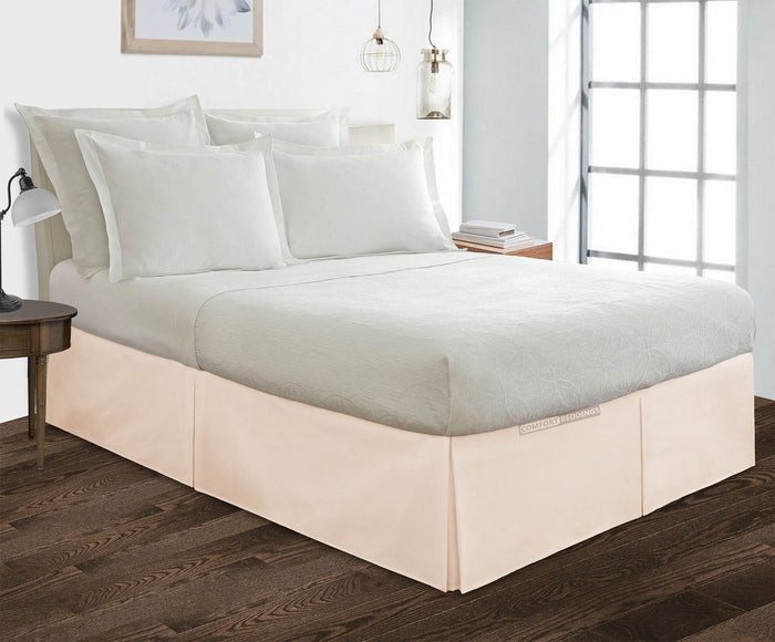 Peach Pleated Bed Skirt