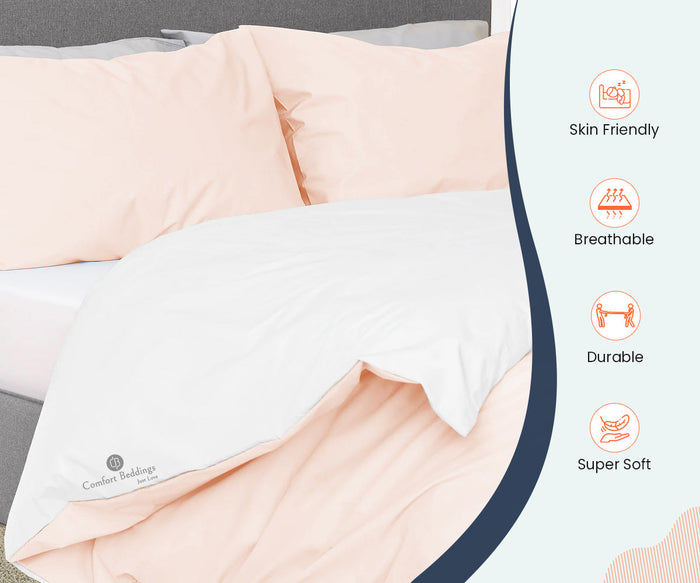 Peach Reversible Duvet Covers