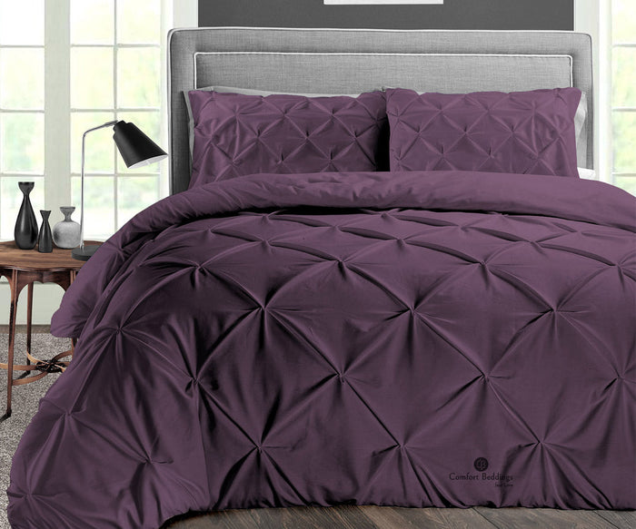 Plum Pinch Pleat Duvet Covers