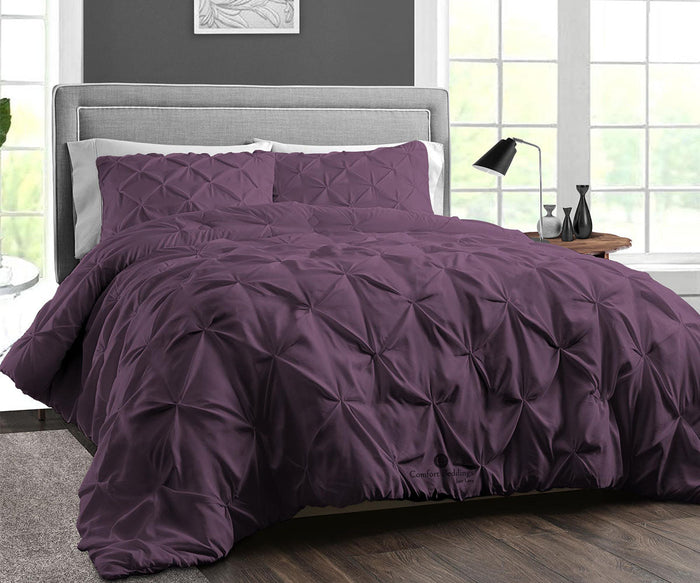 Plum Pinch Pleat Duvet Covers